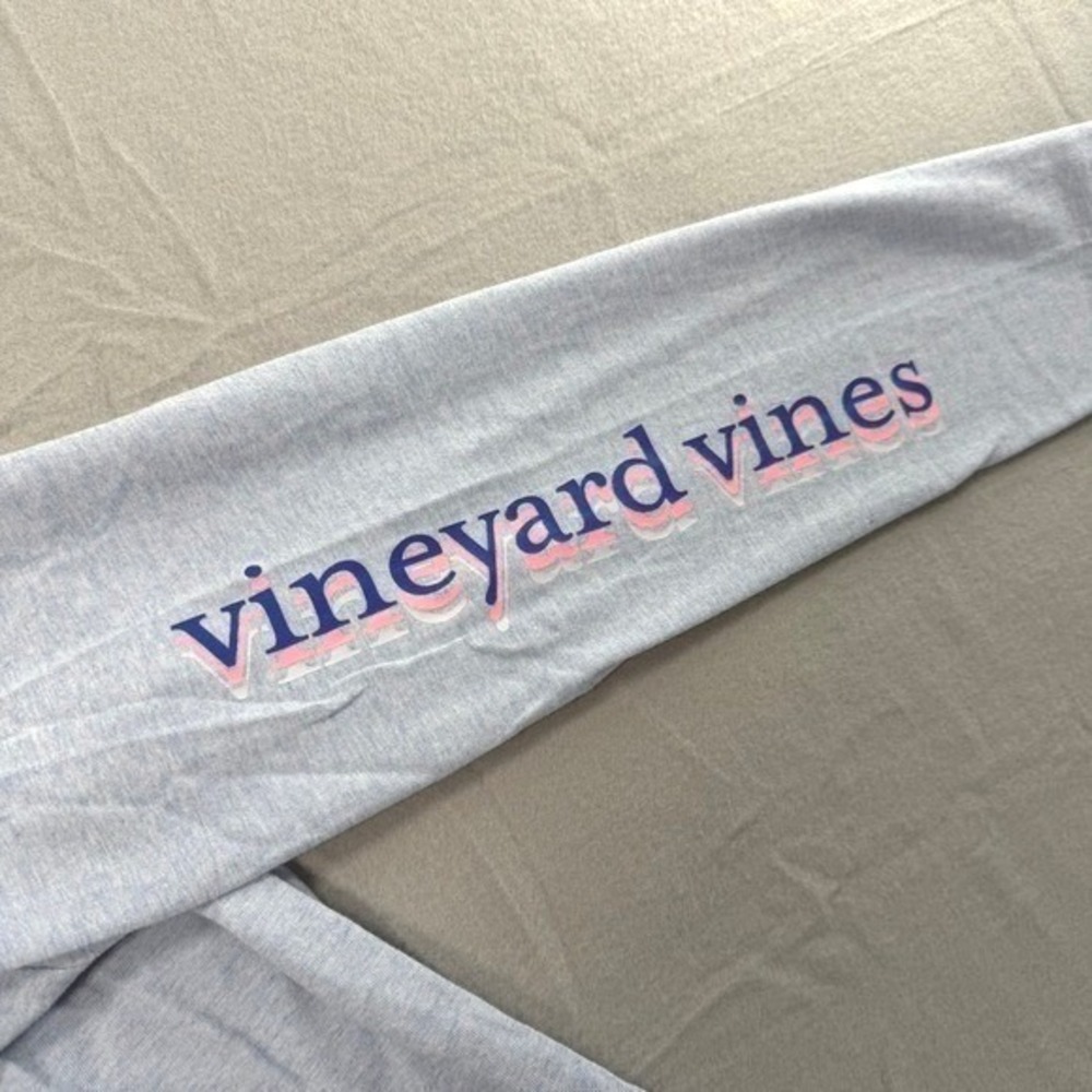 Vineyard Vines Blue Long Sleeve T-Shirt Women S Pocket Whale Logo - Picture 7 of 9